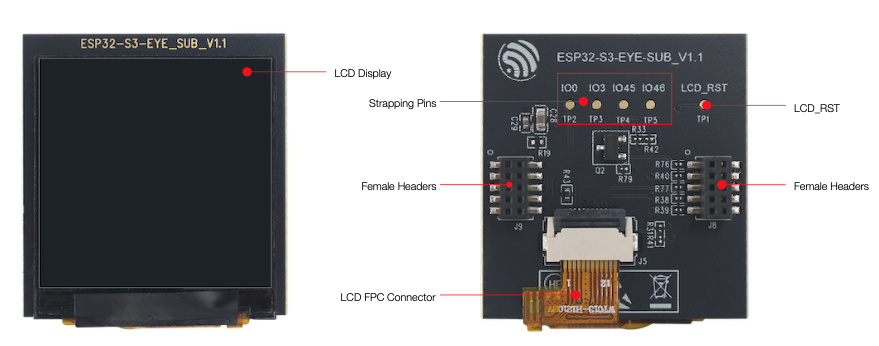 ESP32-S3-EYE-SUB - 正面和背面